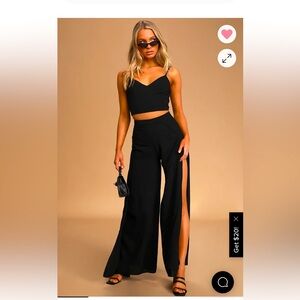 NWT!! Lulu’s Out Tonight Black Two-Piece Jumpsuit- size small